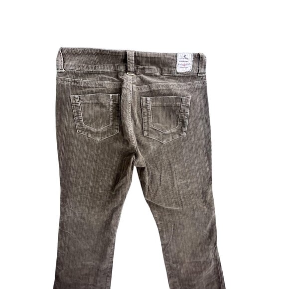 Z Cavaricci Pants Womens 12 Brown Corduroy Straight Leg Stretch Retro Y2K Style - Picture 9 of 16